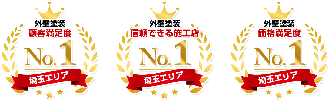 外壁塗装顧客満足度埼玉エリアNo.1 外壁塗装信頼できる施工店埼玉エリアNo.1 外壁塗装価格満足度埼玉エリアNo.1